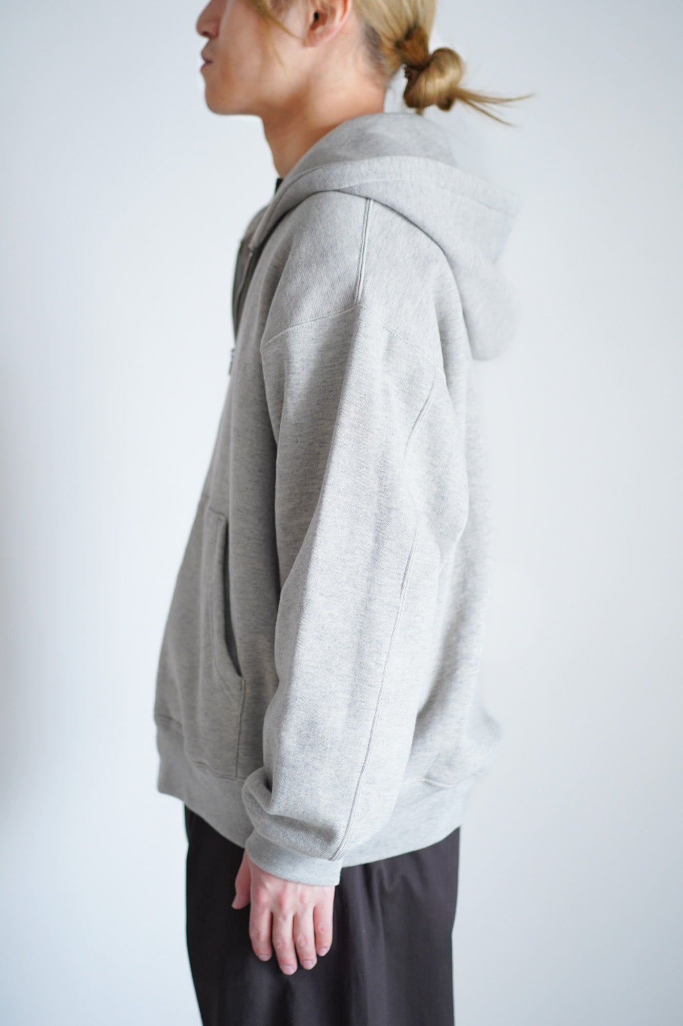 COTTON CASHMERE SWEAT ZIP HOODY