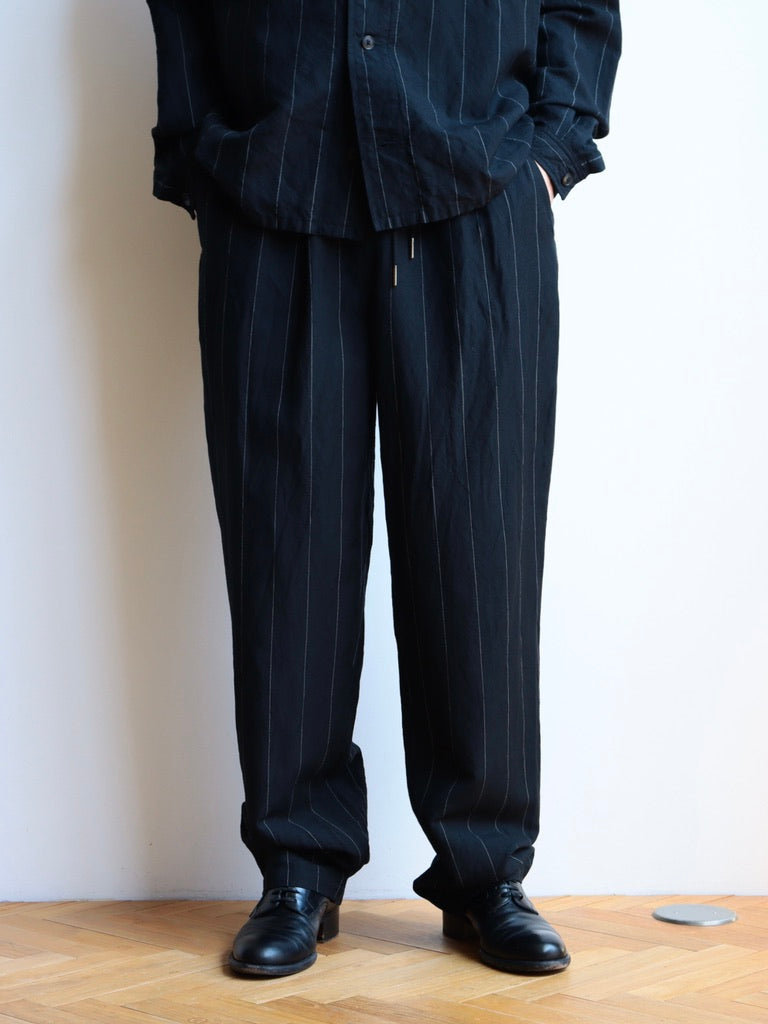 TROUSERS104 Copper EASY LINEN STRIPE