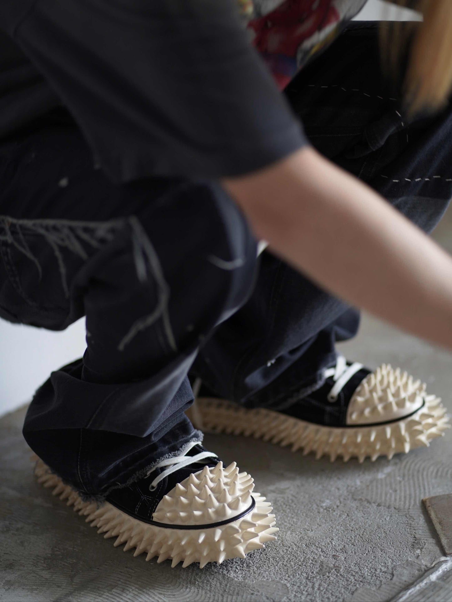 SPIKY CANVAS SNEAKER