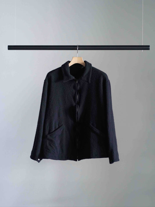 縮絨ウール ジップショートジャケット