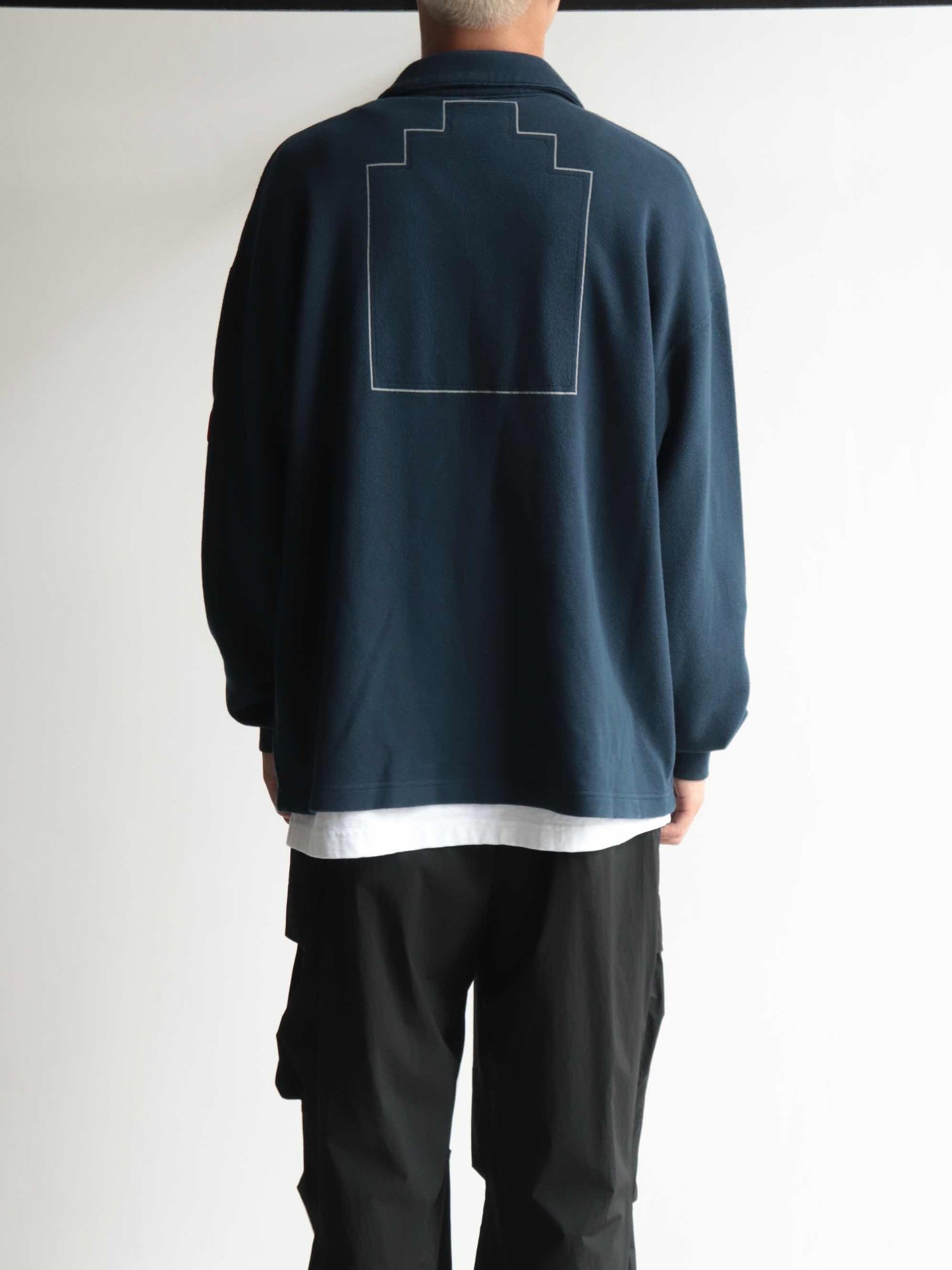 DBL KNIT COLLARED ZIP UP