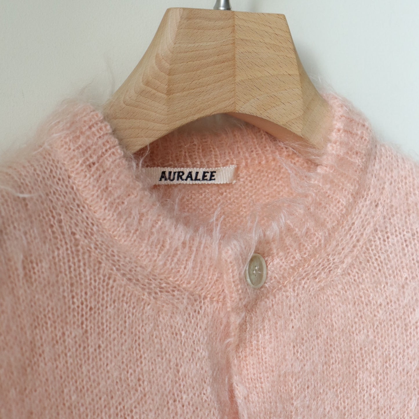BRUSHED SUPER KID MOHAIR KNIT CARDIGAN