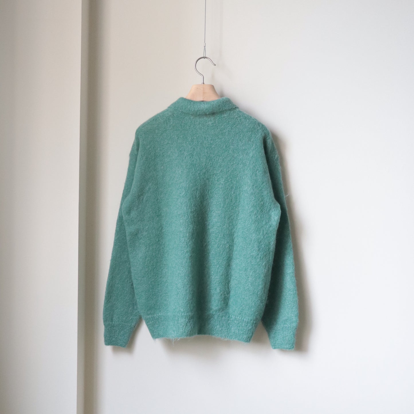 BRUSHED SUPER KID MOHAIR KNIT POLO