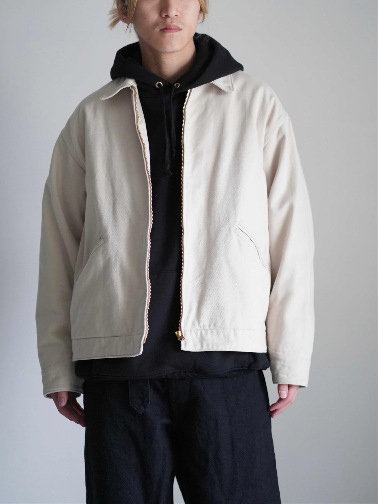 コットンツイル ジップショートジャケット