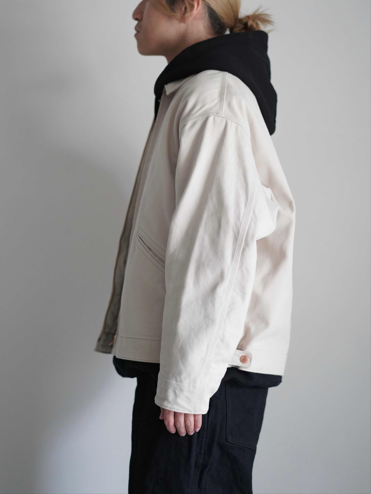 コットンツイル ジップショートジャケット