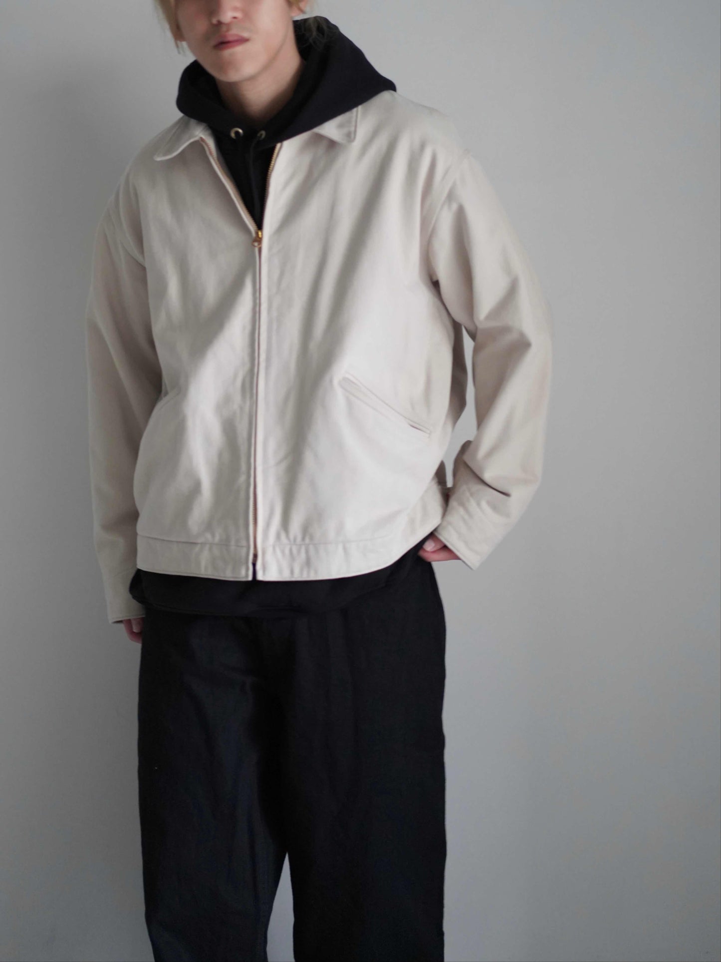 コットンツイル ジップショートジャケット