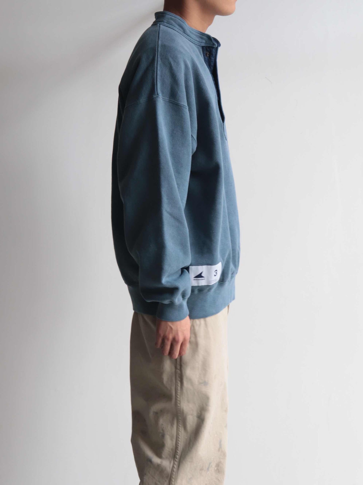 VOIL HENLEY NECK PIGMENT DYE