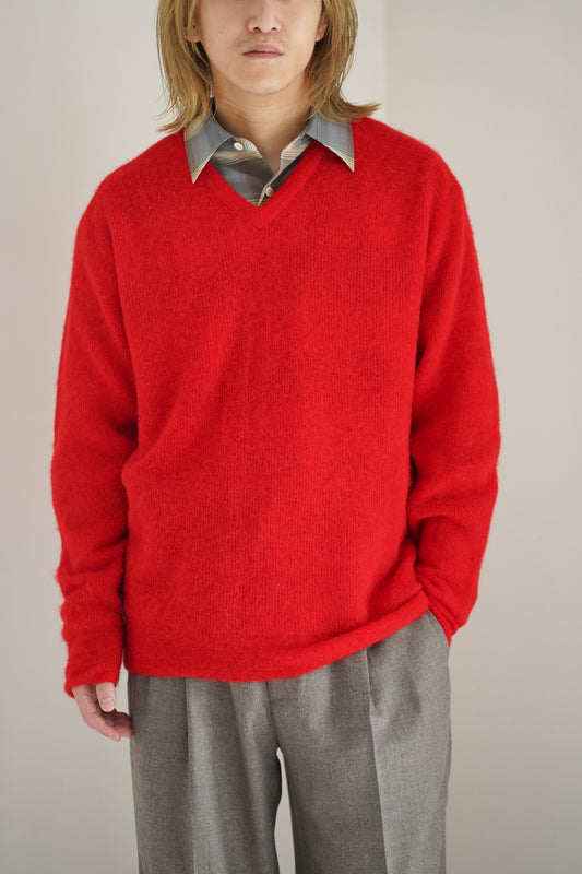 BABY SURI ALPACA SHEER KNIT V-NECK P/O