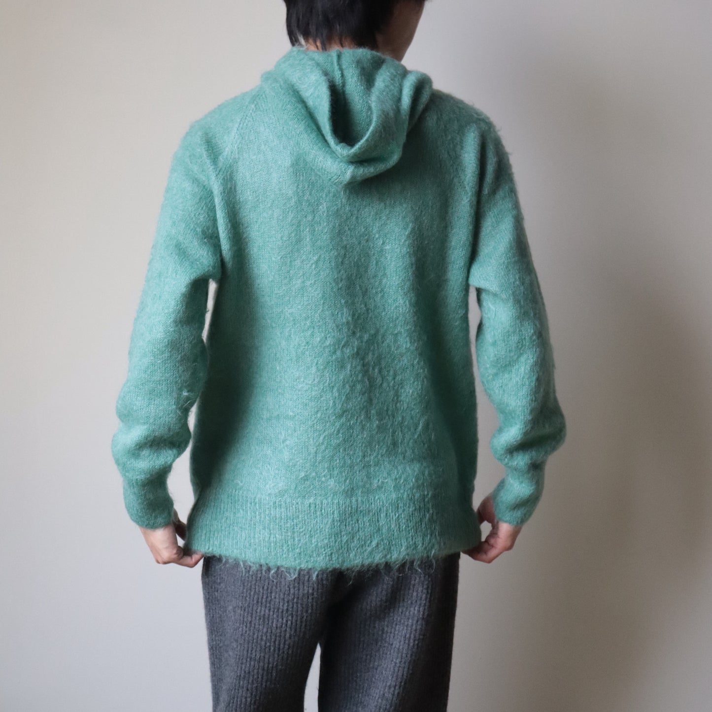 BRUSHED SUPER KID MOHAIR KNIT P/O PARKA
