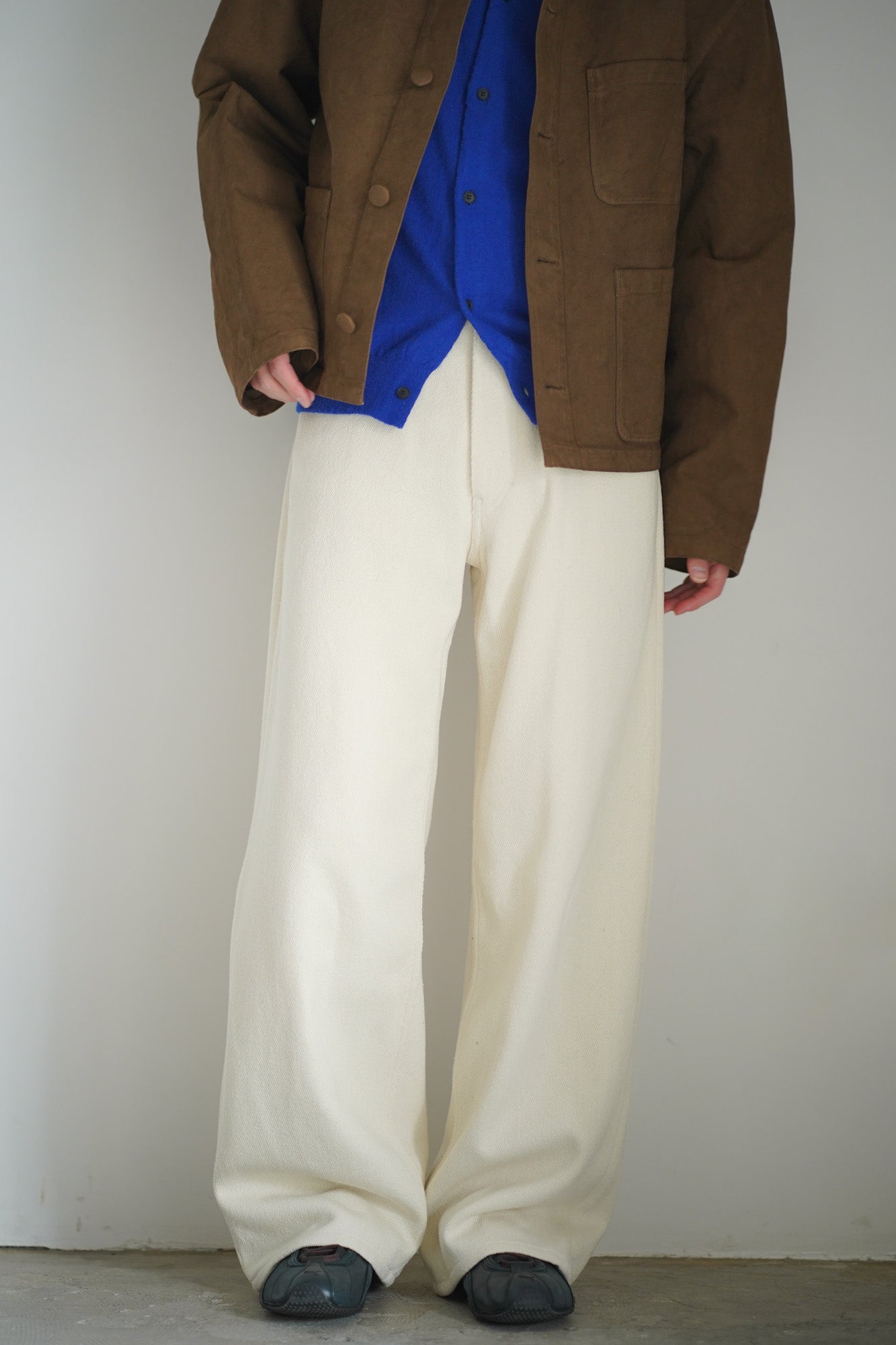 SILK NEP DENIM 5P WIDE PANTS