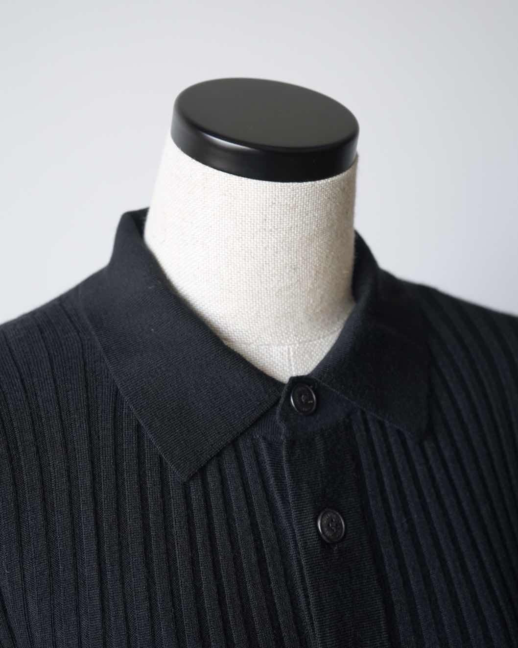 WIDE RIBBED POLO SWEATER