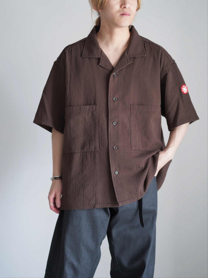 SOFT CW SHORT SLEEVE OPEN SHIRT BROWN