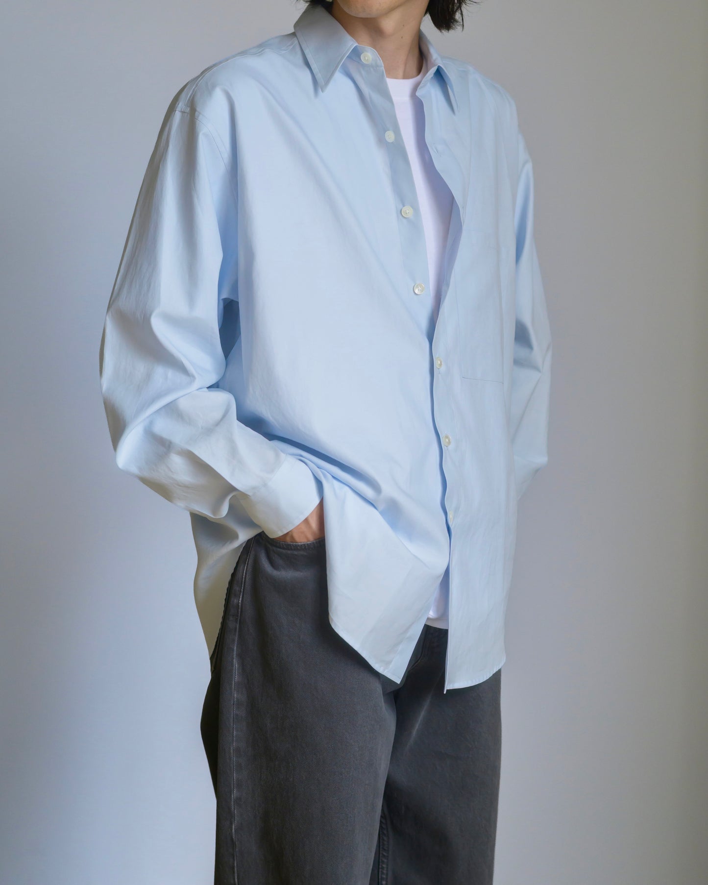 WASHED FINX TWILL BIG SHIRT