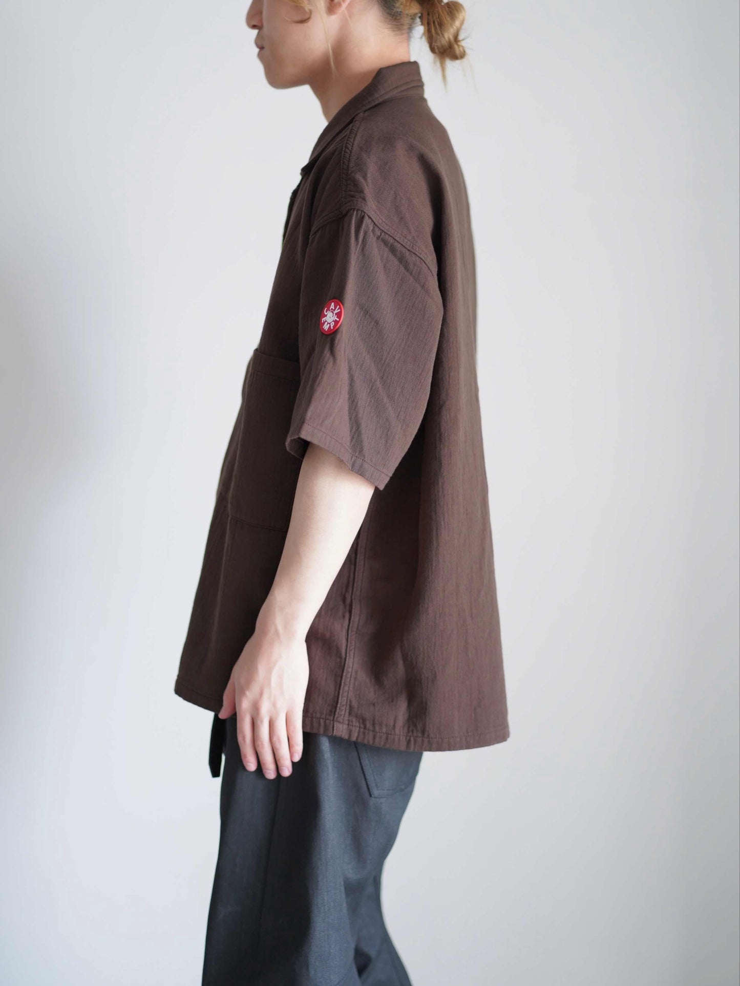 SOFT CW SHORT SLEEVE OPEN SHIRT BROWN