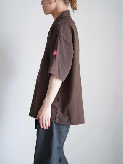 SOFT CW SHORT SLEEVE OPEN SHIRT BROWN
