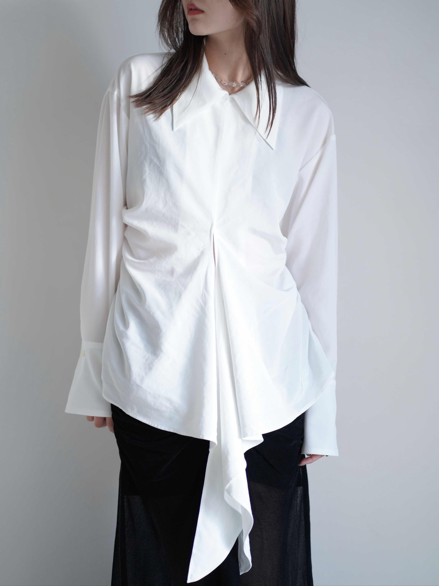 SATIN KNOTTED SHIRT