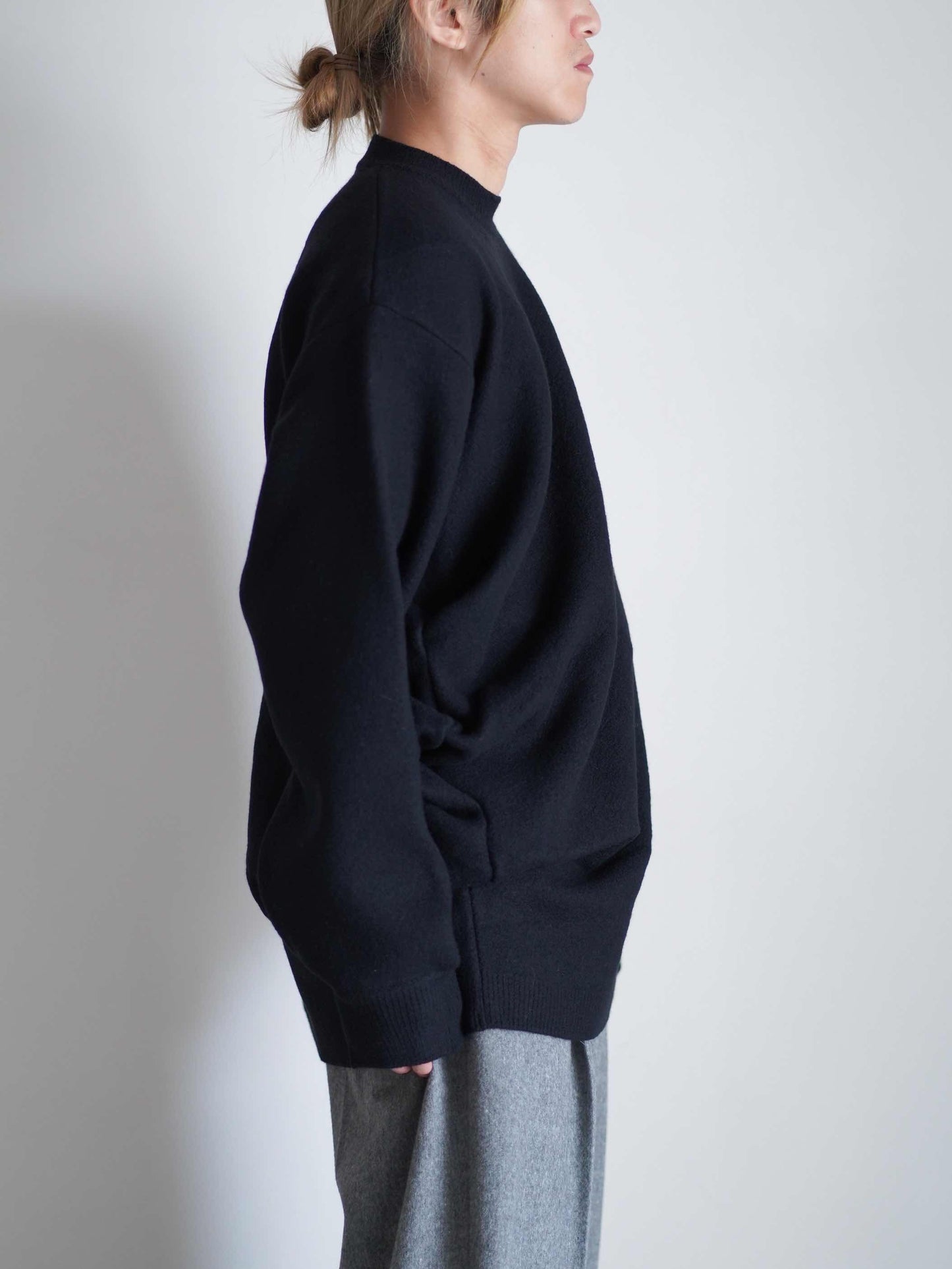 EXTRA FINE WOOL KNIT DEFORMED LS