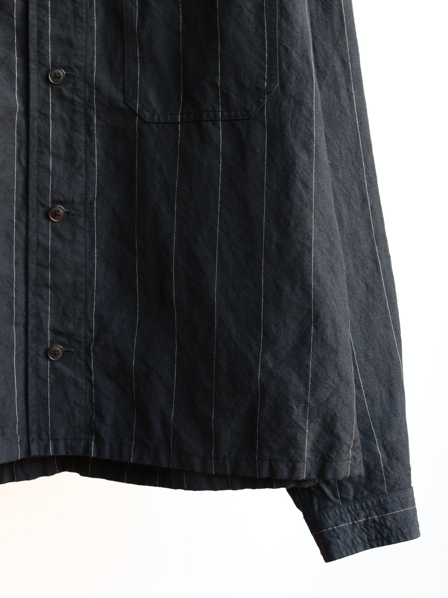 SHIRT132 Ian CPO LINEN STRIPE