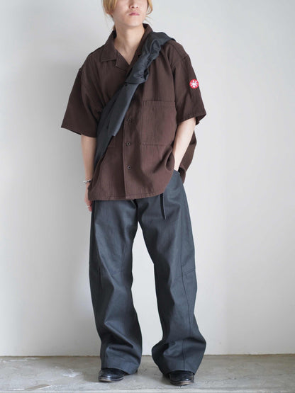 SOFT CW SHORT SLEEVE OPEN SHIRT BROWN