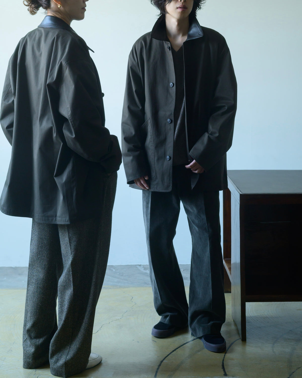 OVERSIZED BLOUSON WITH LEATHER PATCH