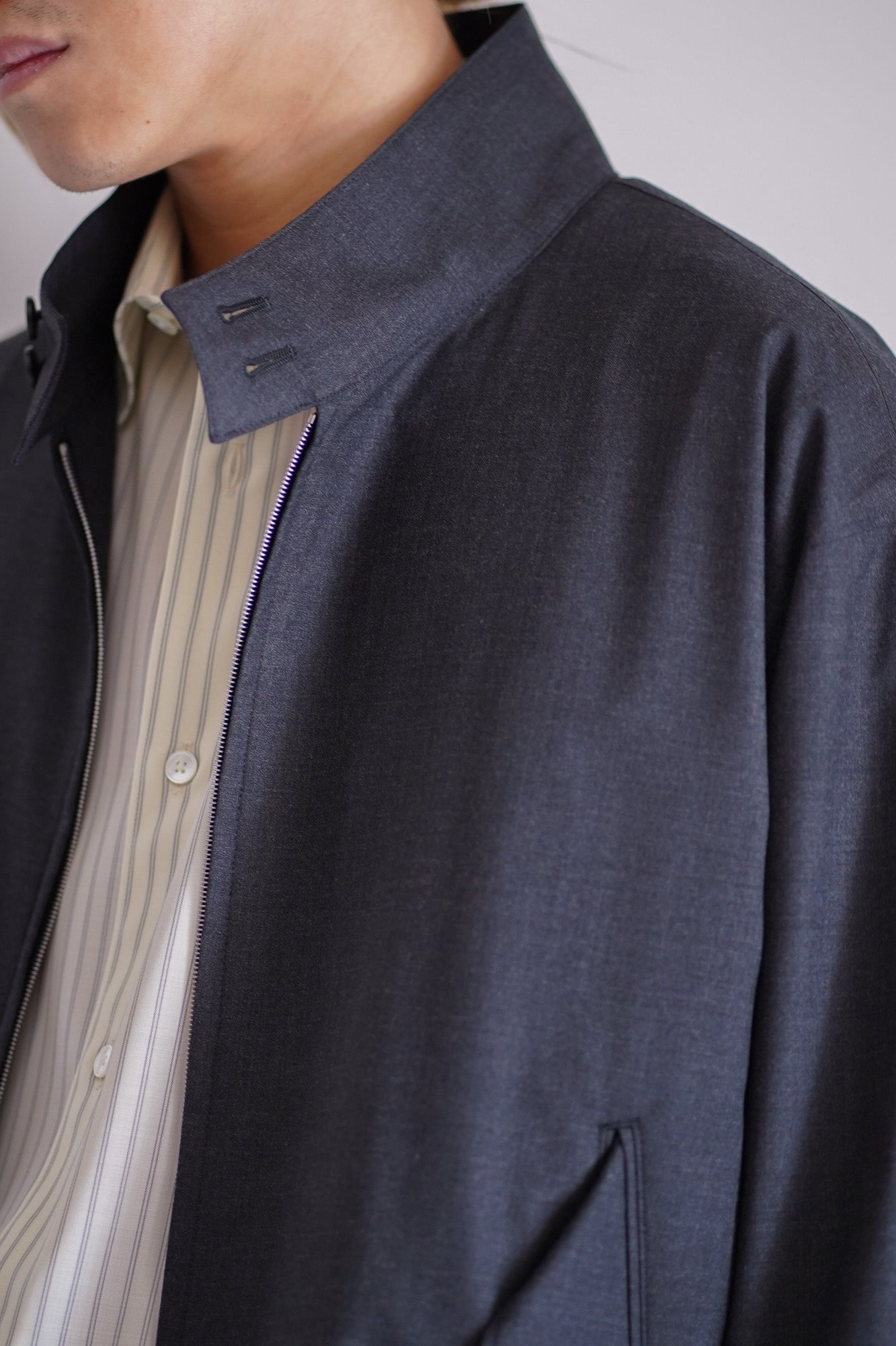 ULTRA FINE TROPICAL WOOL ZIP BLOUSON
