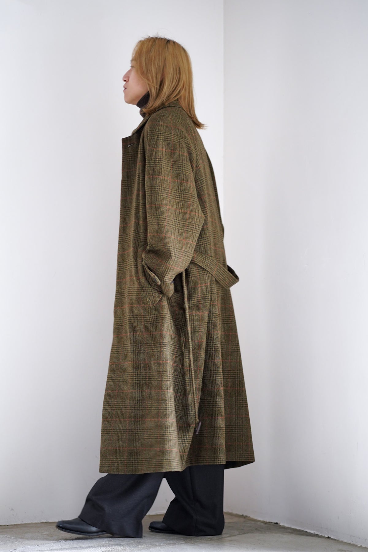 BRITISH TWEED RAGLAN SLEEVE BALMACAAN COAT