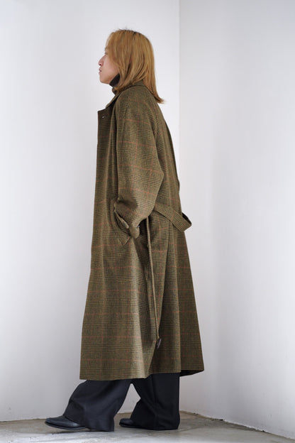 BRITISH TWEED RAGLAN SLEEVE BALMACAAN COAT