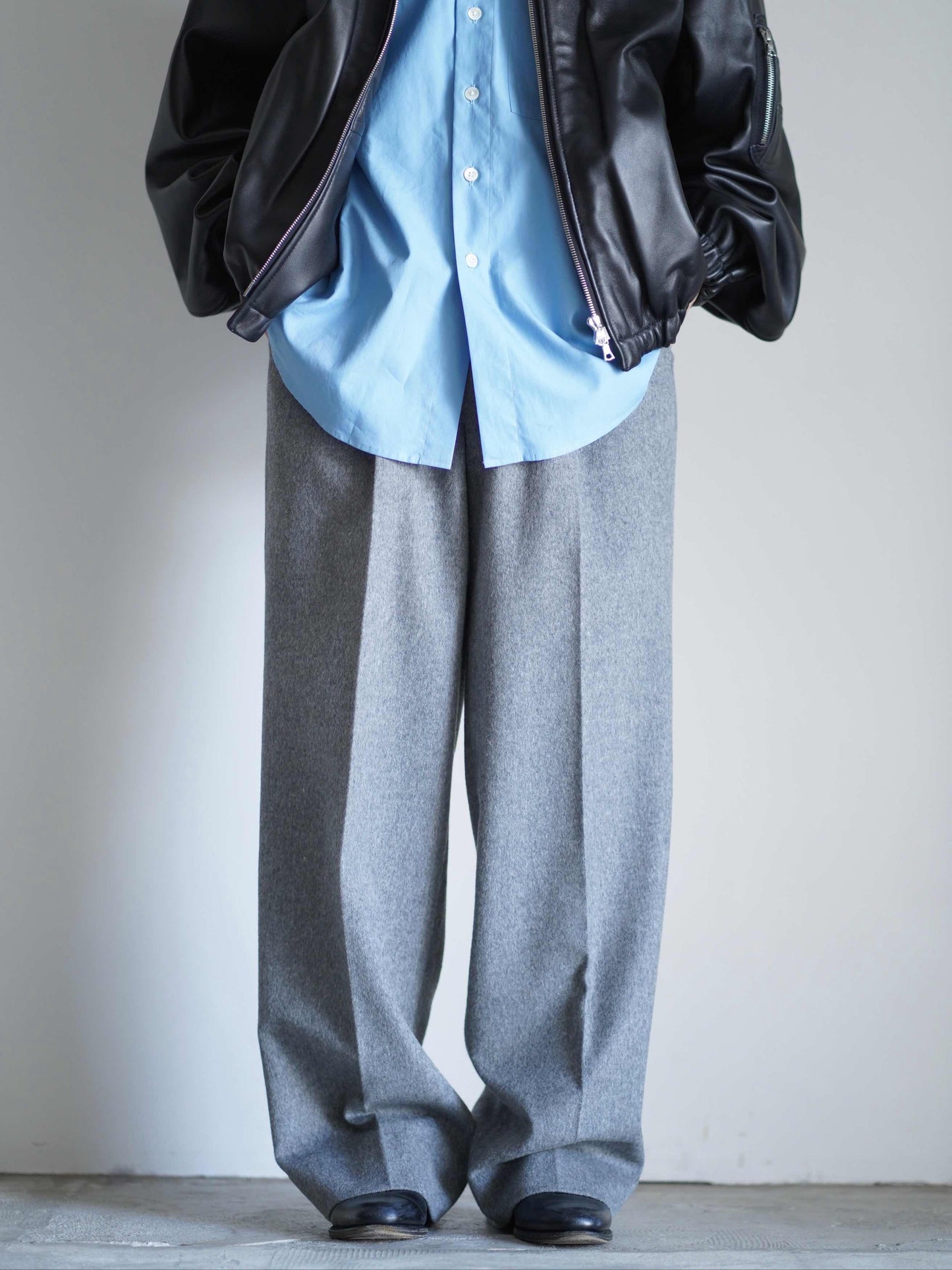 W/CA BEAVER STRAIGHT TROUSERS