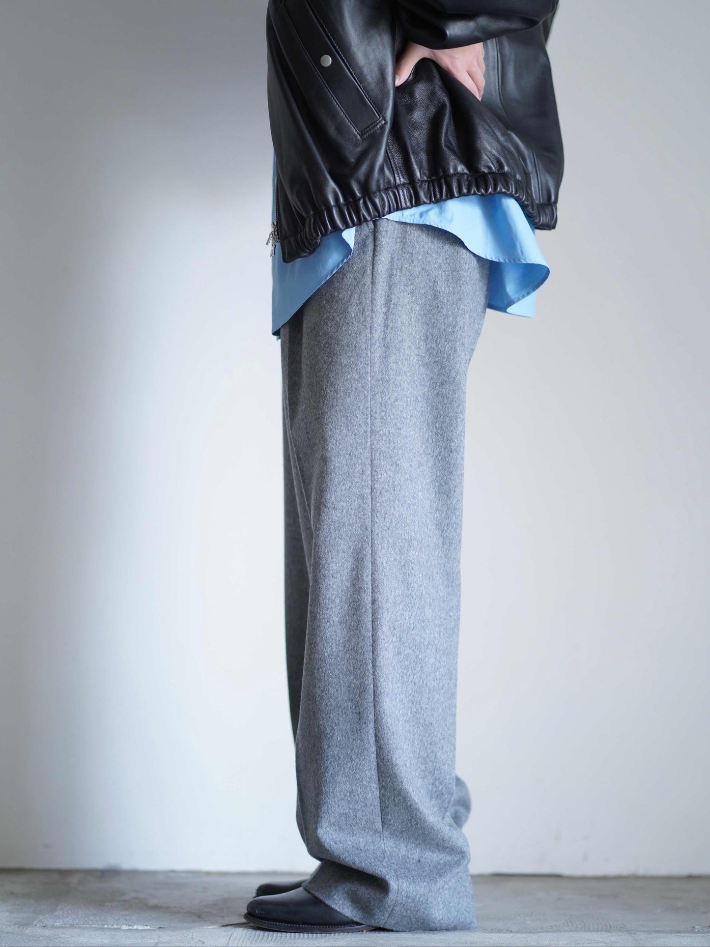 W/CA BEAVER STRAIGHT TROUSERS