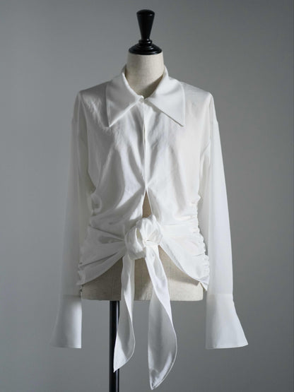 SATIN KNOTTED SHIRT