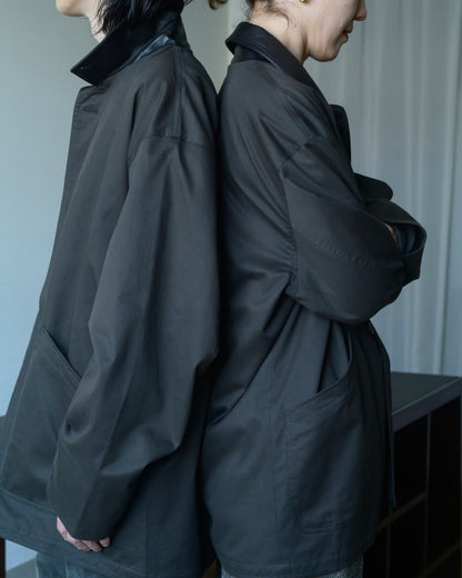 OVERSIZED BLOUSON WITH LEATHER PATCH