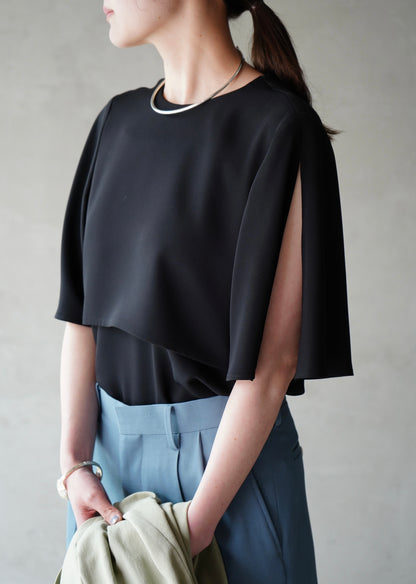 SATIN HALF-SLV TOP