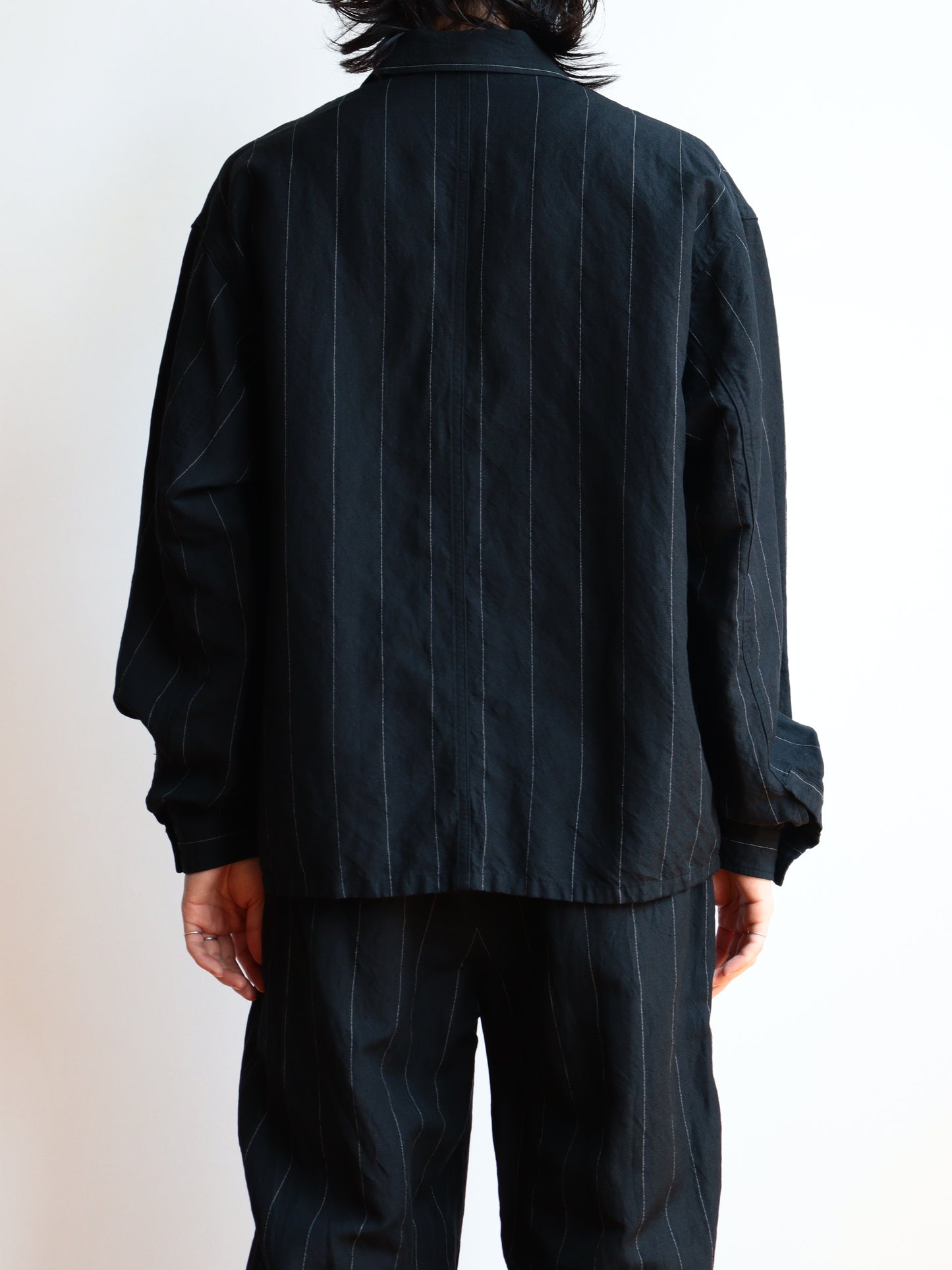 SHIRT132 Ian CPO LINEN STRIPE