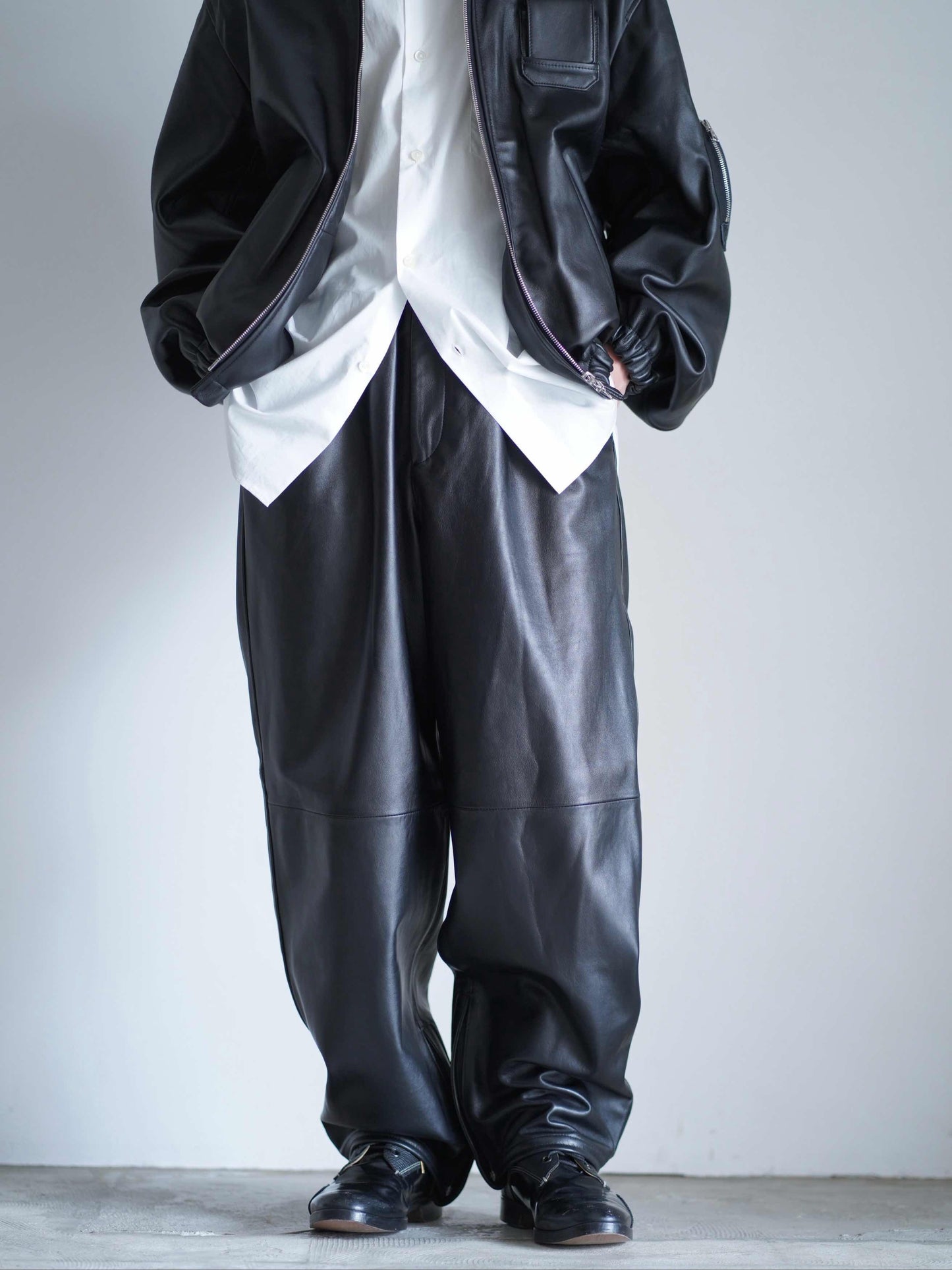 SHEEP LEATHER EASY TROUSERS