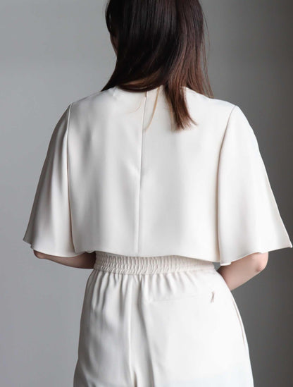 SATIN HALF-SLV TOP