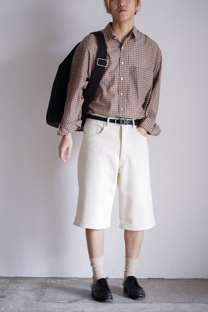SILK NEP DENIM 5P WIDE SHORTS