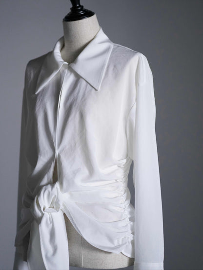 SATIN KNOTTED SHIRT