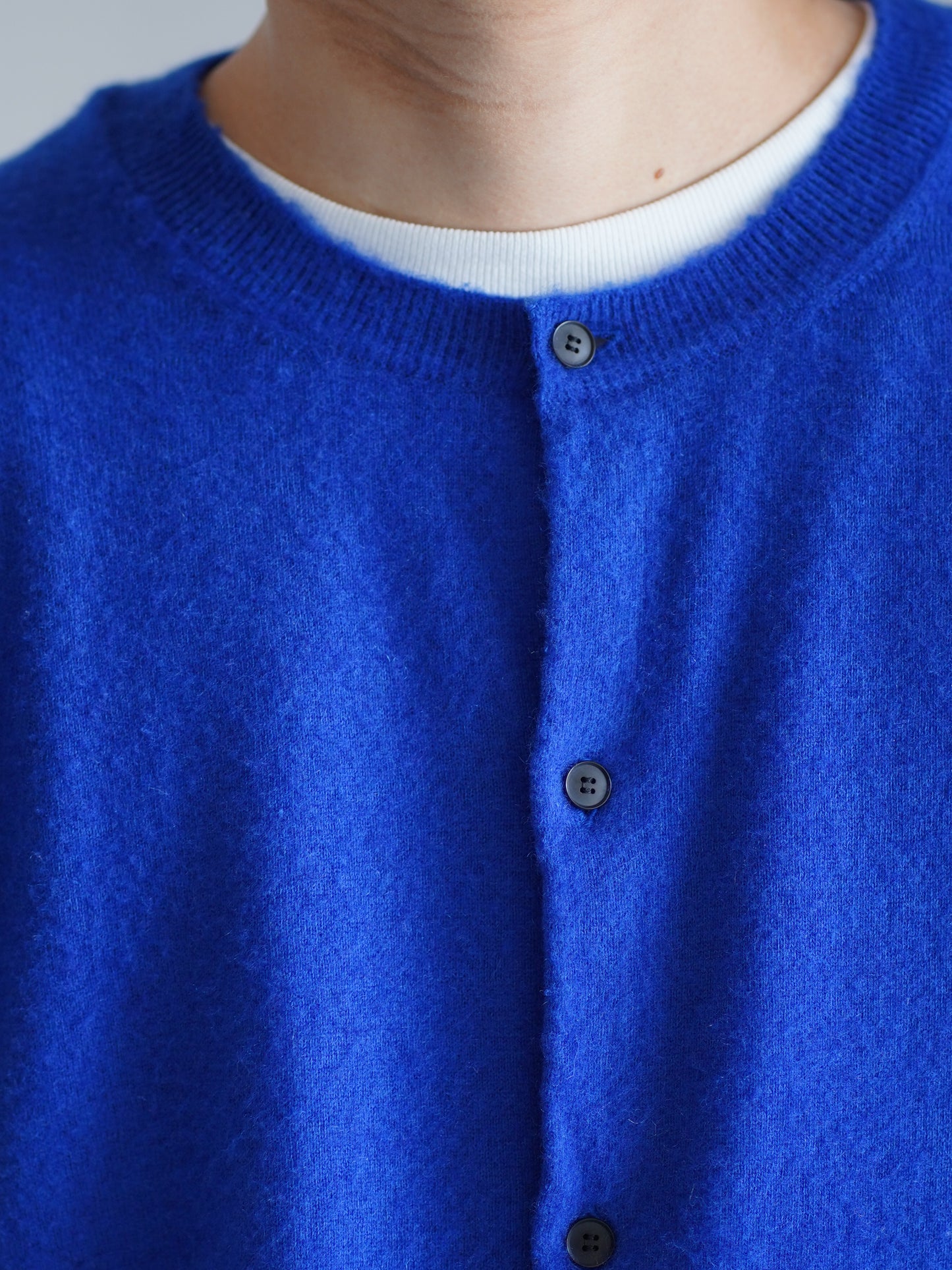 BRUSHED CASHMERE COTTON KNIT CARDIGAN