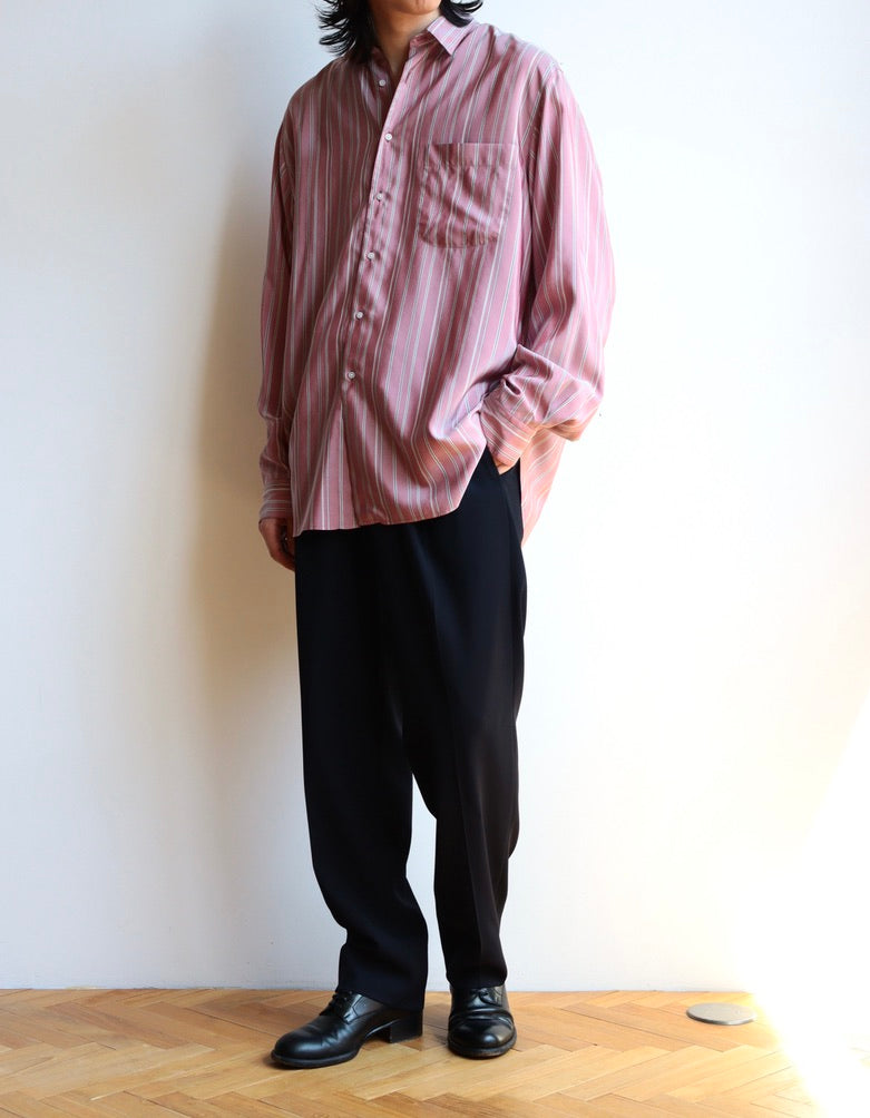 SHIRT137 ALF SILK Wine stripe