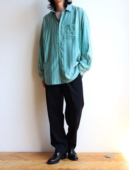 SHIRT138 ALF SILK Green stripe