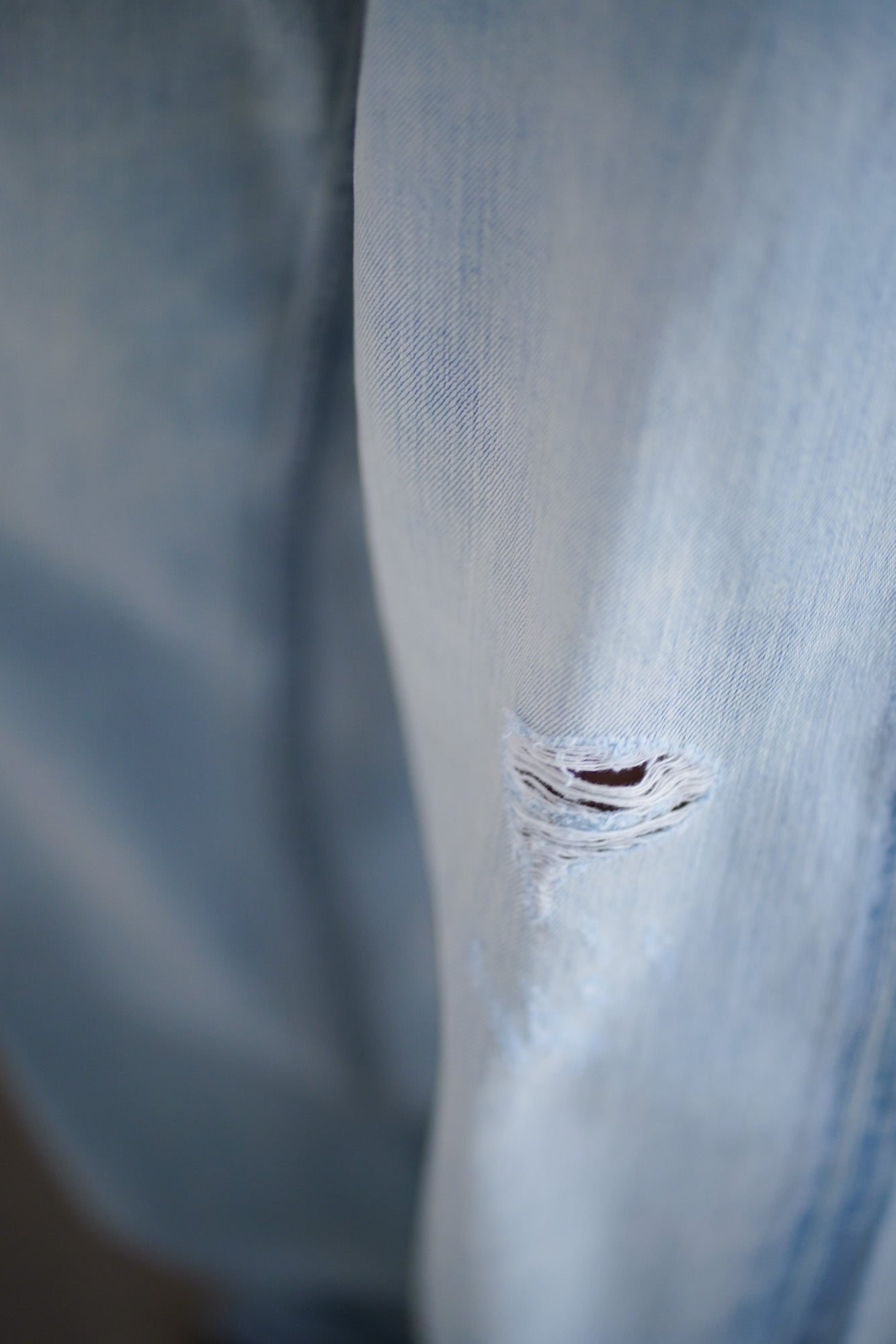 FADED SELVEDGE LIGHT DENIM WIDE PANTS