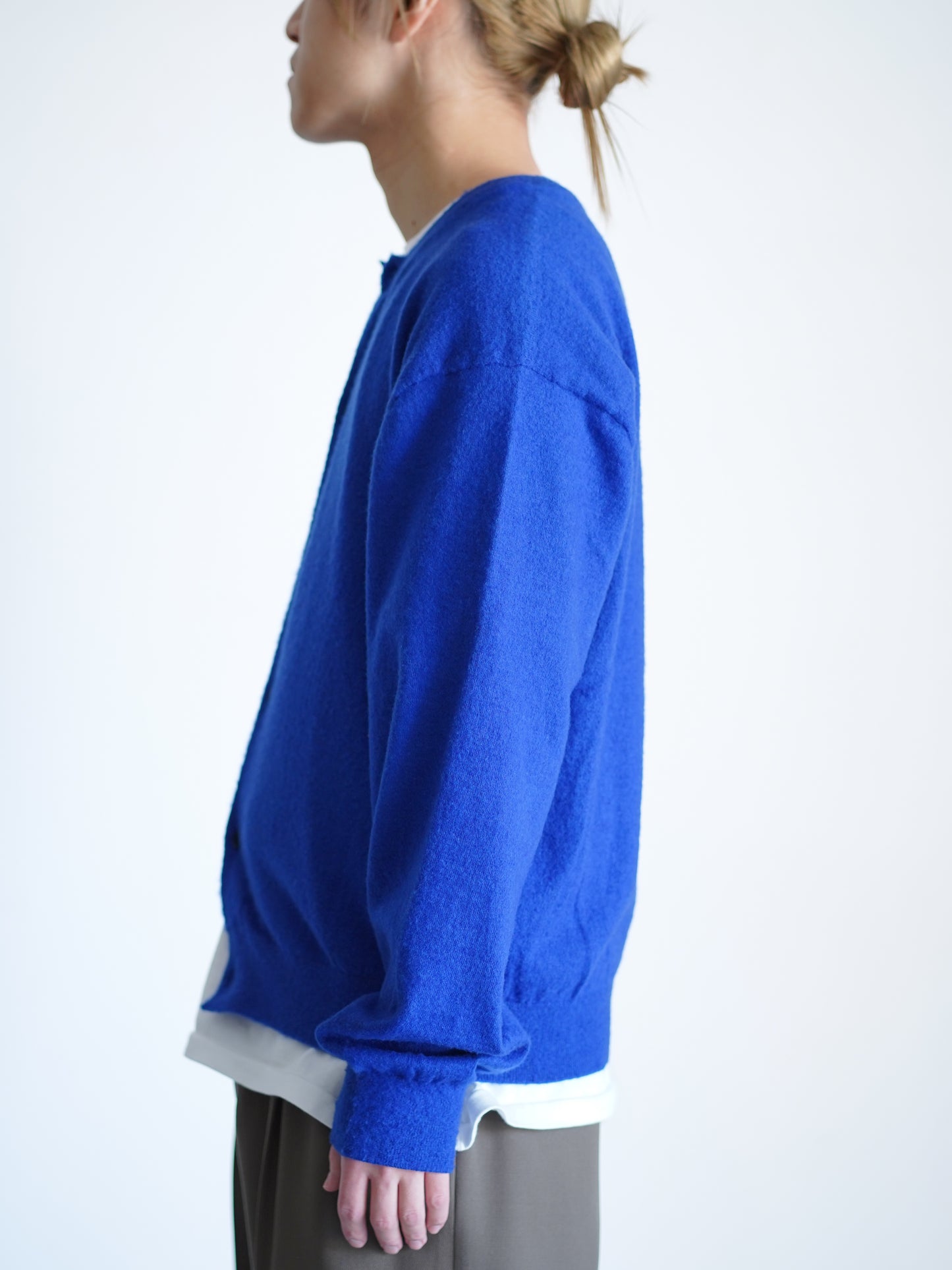 BRUSHED CASHMERE COTTON KNIT CARDIGAN