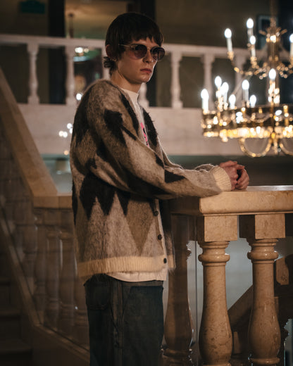 074 KNIT CARDIGAN/ ARGYLE