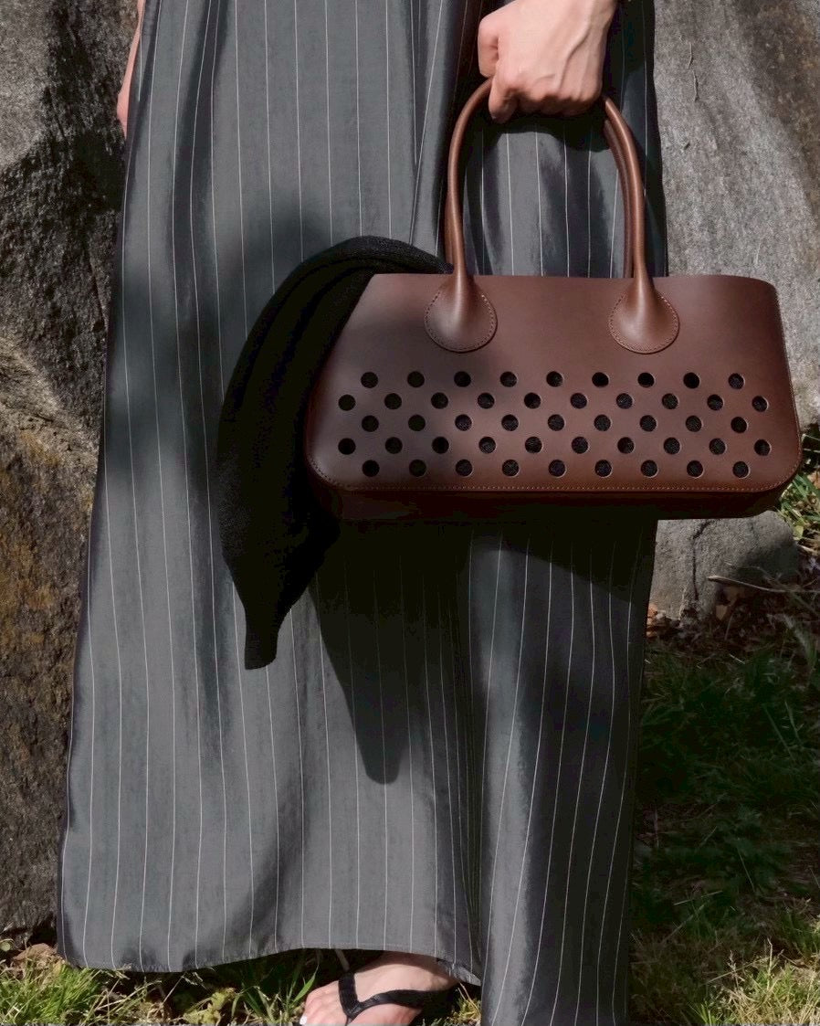 CALF LEATHER POLKA DOTS LONG HANDBAG