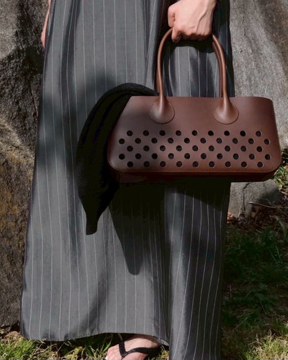 CALF LEATHER POLKA DOTS LONG HANDBAG