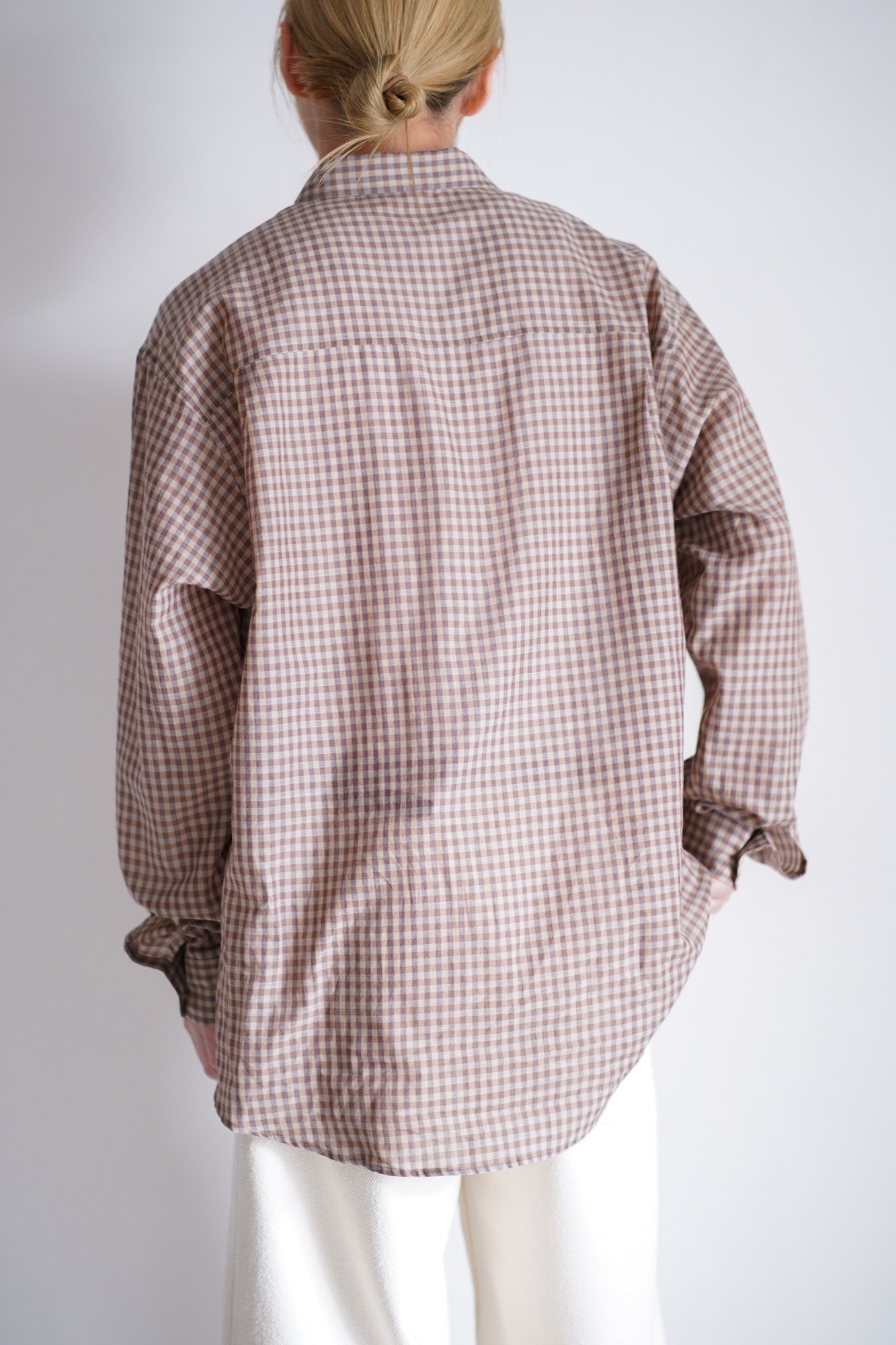AIRY LIGHT COTTON CHECK BIG SHIRT
