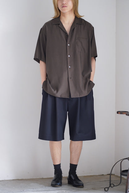 WOOL KERSEY WIDE EASY SHORT TROUSERS