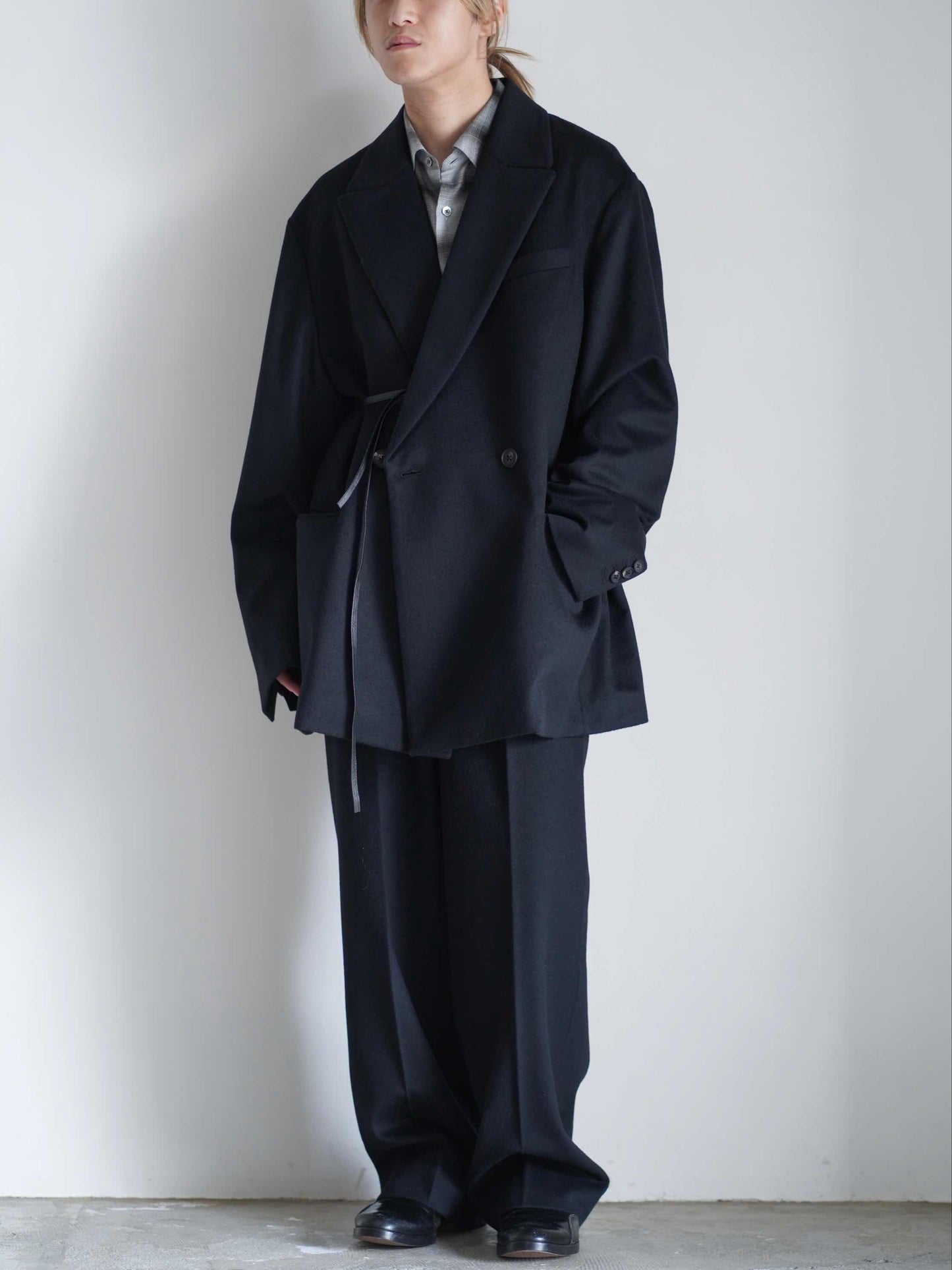 W/CA BEAVER BACK SLASH PEAK LAPEL JACKET