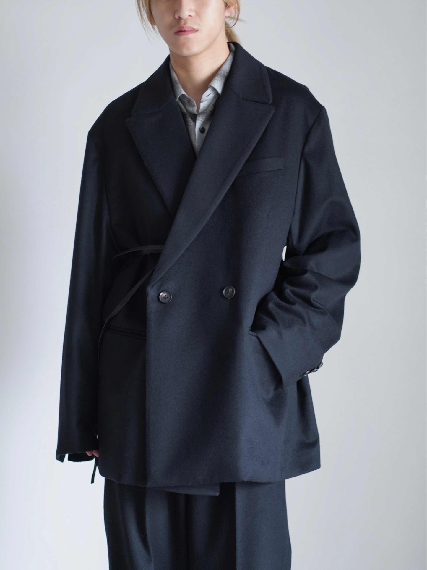 W/CA BEAVER BACK SLASH PEAK LAPEL JACKET
