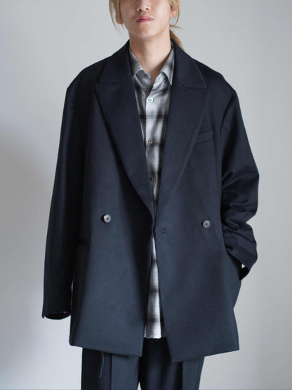W/CA BEAVER BACK SLASH PEAK LAPEL JACKET